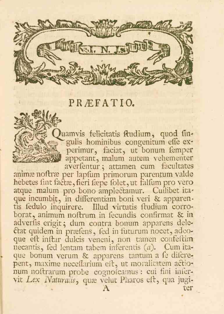 PR/EFATIO. lamvis felicitatis gulis hominibus conaenitum congeniturn <_!_(. eflé experimur,.äciat) vt donum iemper appetant, mmm autern vebementer W averientnr; aminen cum ti>c.tllt3t(.