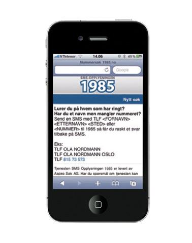 MOBILE SEARCH Affärsområdet Mobile Search 21 Nummerupplysning via sms Aspiro