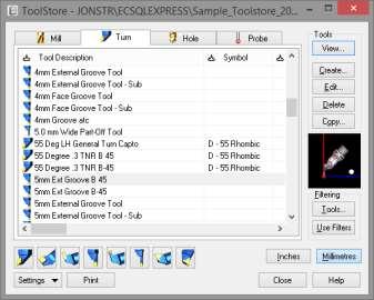 Toolbox för maximerad produktivitet I alla system ingår Job Manager Toolstore Code Wizard NC Editor Toolstore - I alla Edgecam ingår ett verktygsbibliotek som ger detta stöd.
