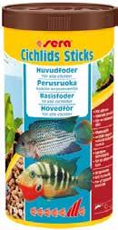 sera Cichlid Green XL spirulina bitar för större växtätande ciklider Det flytande granulatet med en