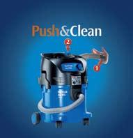 Med Push&Clean, behöver du bara blockera insuget eller slangen och trycka på filterrengöringsknappen för att rengöra