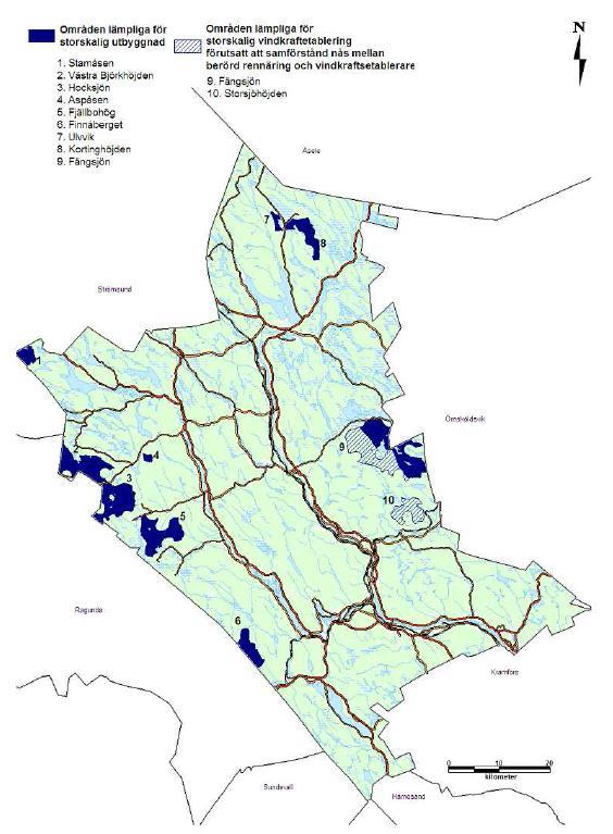 28 (76) Utdrag ur Fördjupad översiktsplan Vindbruk i Sollefteå kommun. Miljökonsekvensbeskrivning av tillståndssökta verksamheten vid projekt Finnåberget.