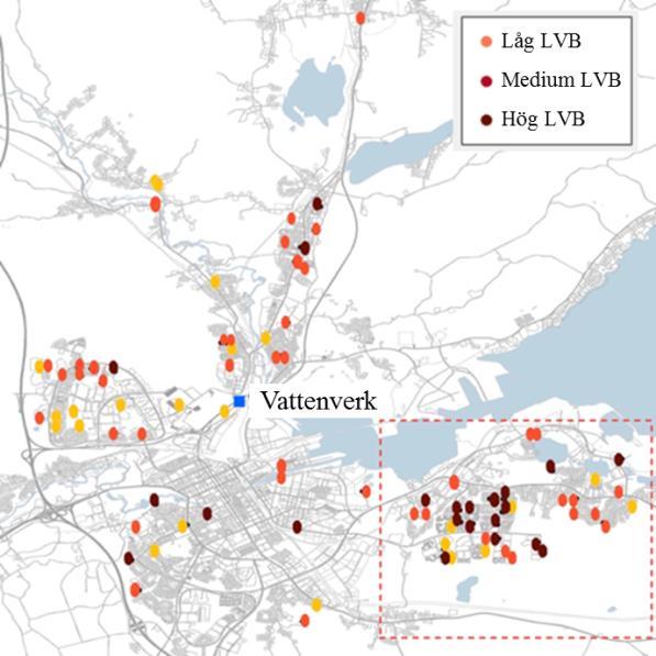 coli, koliforma bakterier eller enterokocker detekterades inte i något prov. I fortsättningsstudien togs prover vid 87 olika platser.