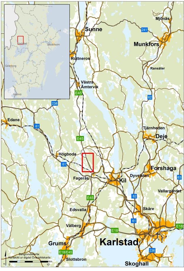 2.2 Bakgrund Den sträcka som projektet berör är ca 2,5 kilometer lång och sträcker sig från Högvalta i söder fram till Bonäs i norr. Bild 2.