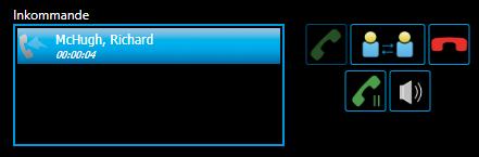 Inkommande samtal Inkommande samtal presenteras i rutan Inkommande med telefonnummer alternativt namn om telefonnumret tillhör en kontakt i din katalog.