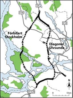 MILJÖKONSEKVENSER BULLER Diagonal Ulvsunda och Kombinationsalternativet innebär att trafiken på Ulvsundavägen och andra gator i det västra halvcentrala bandet avlastas.