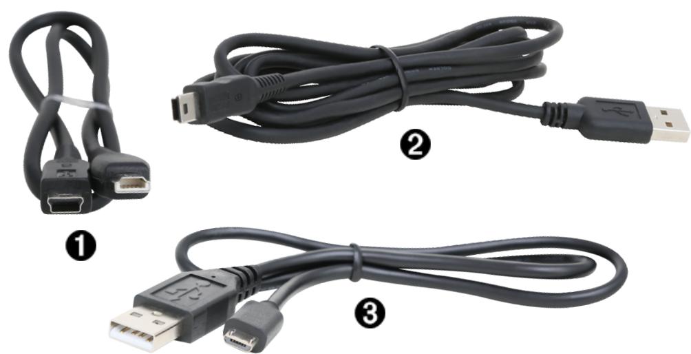 USB-kablar À USB Unit-to-Unit (Mini-A to Mini-B) - Ansluter Hubb- till en TI CE-T grafräknare eller en TI-Nspire CX-handenhet.
