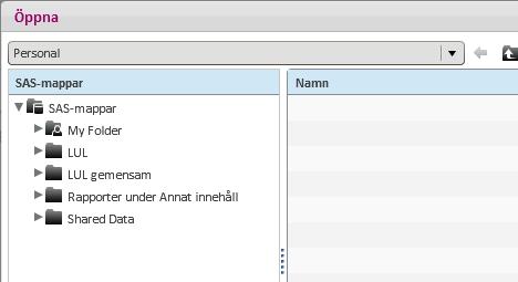 Hantera mitt innehåll Om du vill lägga till dina favoritrapporter klickar du på länken Hantera och lägger via plustecknet till det du vill ha lätt åtkomligt.