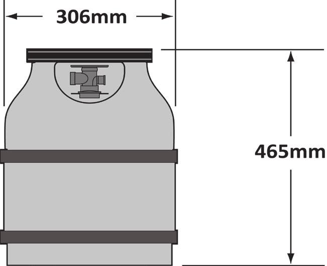 SE 18 Gastub Använd endast gastuber som uppfyller nationella och regionala normer. Minsta tubstorlek för butan är 13 kg och för propan gäller 6 kg.
