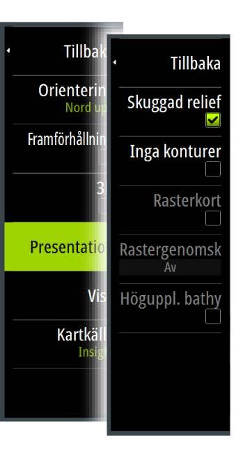 Insight- och C-MAP-sjökortskategorier Det finns flera kategorier och underkategorier av Insight-