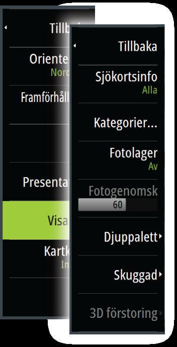 Fotolager Med fotolager kan du visa satellitbilder av ett område som ett lager på sjökortet.