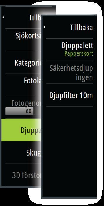 Efter aktivering av säkerhetsdjup anger du önskad gräns för säkerhetsdjupet.