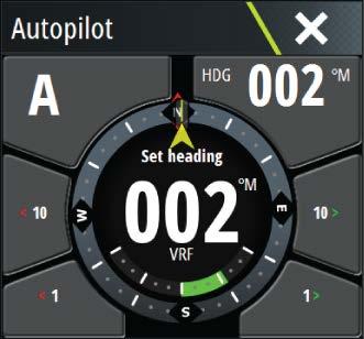 Popupruta för autopiloten Du styr autopiloten från den tillhörande popuprutan.