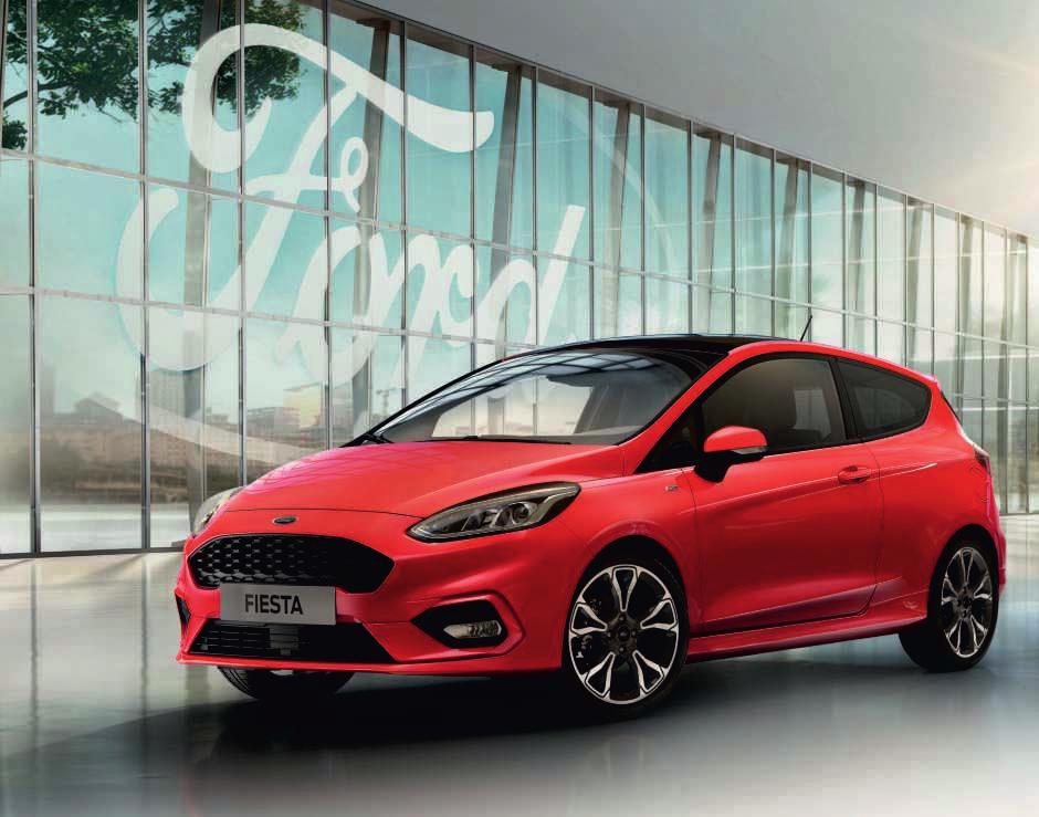 Fiesta ST-Line med 3 dörrar I Race Red-lack och 18" Rock Metallic