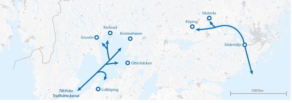 25 (56) E16 Kongsvinger-Oslo (93 km) är av varierad standard. Den 17 km långa sträckan Kongsvinger- Slomarka är en 2+2 mötesseparerad motortrafikled.