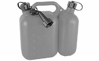 Palivo premiešajte a naplňte ním nádobu vhodnú na uchovávanie paliva (obr.15). Palivo miešajte vonku, mimo dosahu iskier alebo plameňov. Pred dopĺňaním paliva stroj položte na zem.