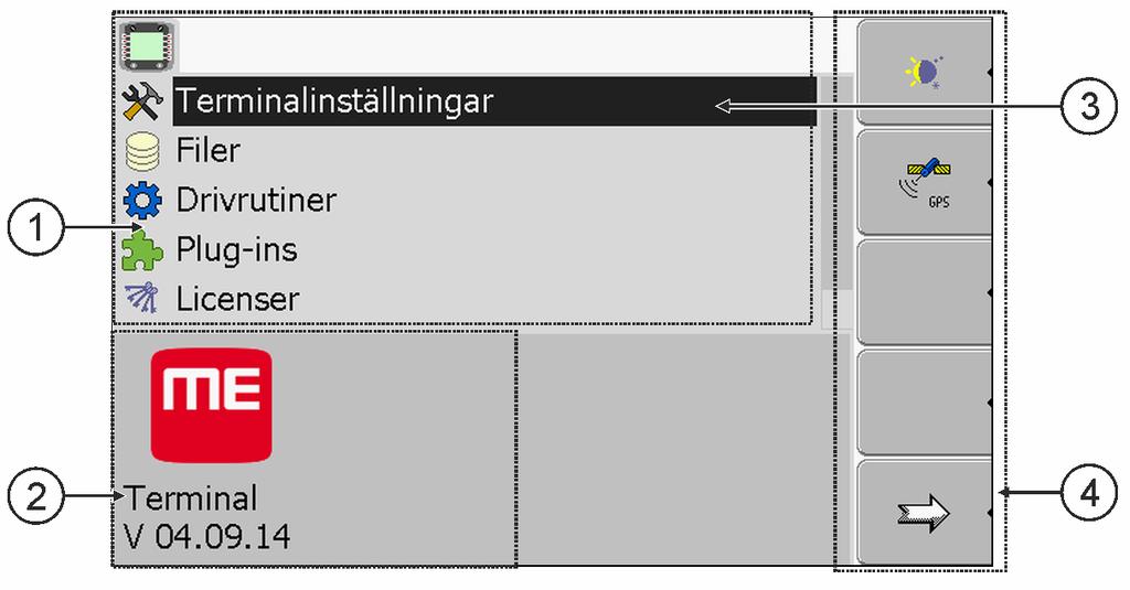 7 Konfigurera terminalen i applikationen Service Manöverfunktioner i applikationen Service 7 Konfigurera terminalen i applikationen Service I programmet Service kan du konfigurerar terminalen och