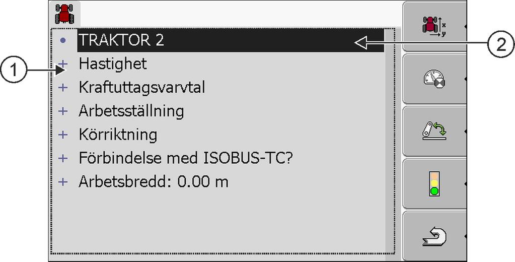 Hämta applikation Tractor-ECU: Tractor-ECU 2. - Hämta fordonslista. 3. - Lägga till ny fordonsprofil. En ny fordonsprofil visas på sidan.