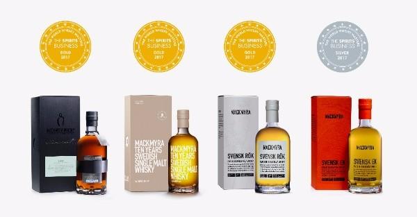 prisvärda whiskies från nya världen och belönat Mackmyra med fyra medaljer varav tre guld (Svensk Rök, Ten Years och Moment Ledin) samt ett silver (Svensk Ek).