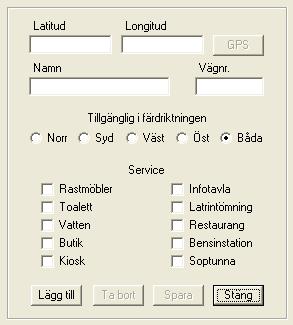 Steg 4 Rastplats redigeraren De olika kategorierna har i stort sett samma funktioner och uppdateringsmöjlighet med två undantag. Dessa är: 1.