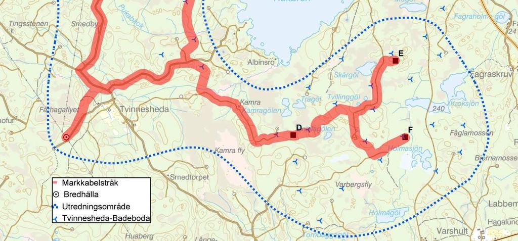 Kartor med berörda intresseområden visas i bilaga 2. Natur De planerade kabelförbanden kommer att beröra områden inom naturvårdsprogram, sumpskogar och våtmarksinventeringen.