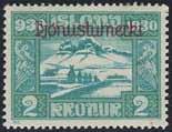F 2200 400:- 1112 Tj54 Official, 1922 Surcharge Þjonusta 5 Kr brown. Two copies, one with interesting damaged frame to the left of 5 variety, not listed in AFA or Facit.