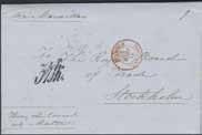 Obetalt brev daterat Matanzas 16 March 1861, sänt via New York 30.March och HAMBURG 17/4 1861, samt HAMBURG KSPA(D) 17.