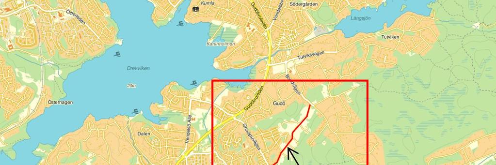 2.2 Områdesbeskrivning Området som har undersökts i denna utredning ligger i Haninge kommun nära stadsdelen Vendelsö.