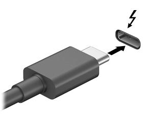 Ansluta enheter med USB Type-C-kabel (endast vissa produkter) OBS! För att ansluta en USB Type-C Thunderbolt-enhet till din dator behöver du en USB Type-C-kabel som du köper separat.