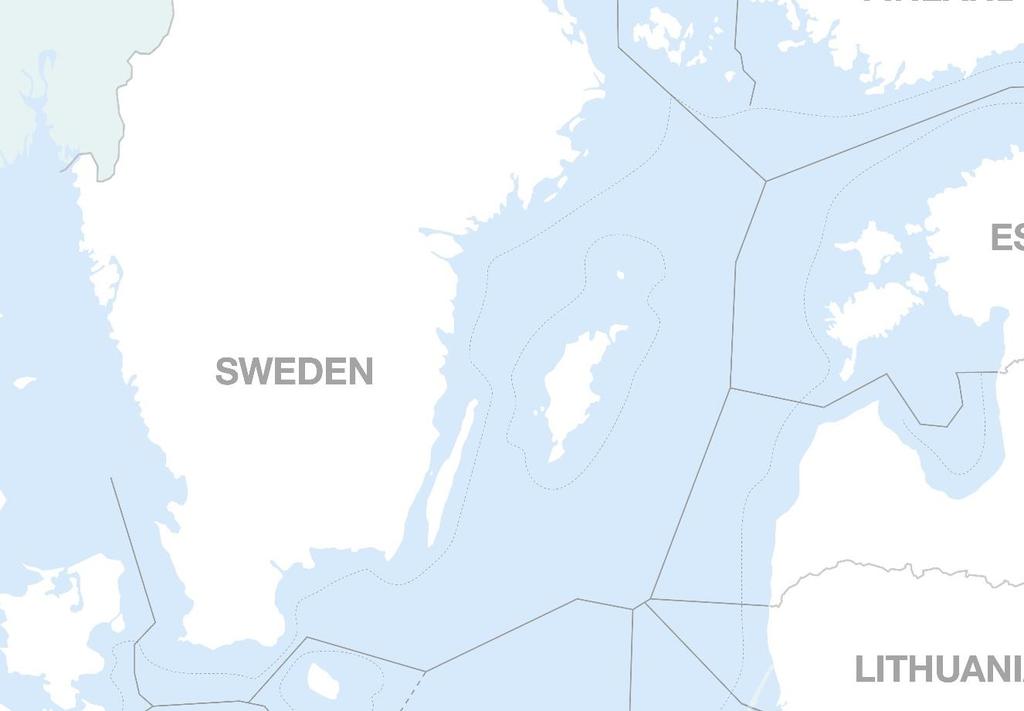 Preliminärt rörläggningsschema för svensk ekonomisk zon (EEZ) X Sverige X: Korsning av