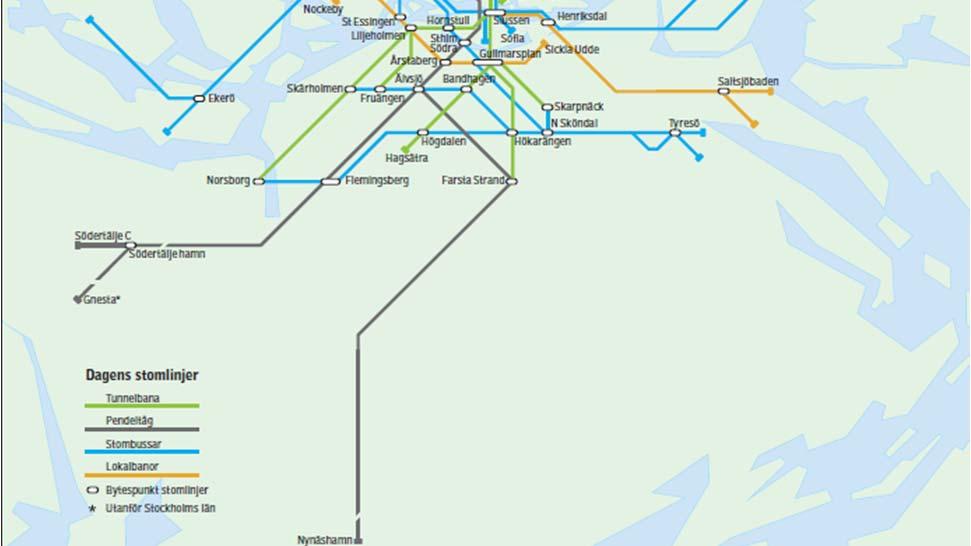 Linje 670 och 676 trafikerar mellan Tekniska högskolan (Östra station) till nordostsektorn och kompletterar således Roslagsbanan.