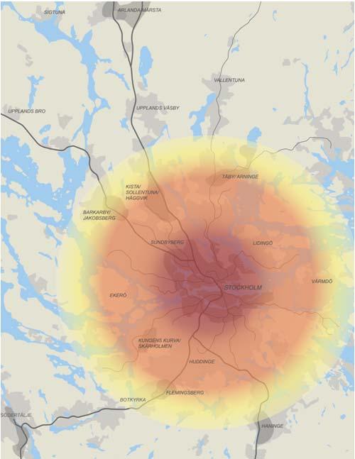 Figur 10. Resmönster för kollektivtrafik och bilresor 5.2 Utmaningar Behovsbilden ser olika ut i olika delar av länet.