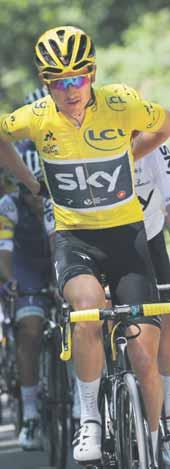FOTO SITA/AP Z tohtoročnou Tour de France sa musel v nedeľu nedobrovoľne rozlúčiť prvý nositeľ žltého trička a víťaz časovky v Düsseldorfe Brit Geraint Thomas.