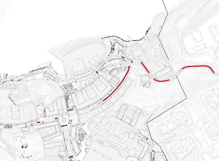 2.2 Förutsättningar generellt Området är till stora delar underbyggt med underjordiskt garage, gatusektionerna är trånga och det saknas förgårdsmark.