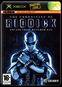 Spelportfölj THE CHRONICLES OF RIDDICK: ESCAPE FROM BUTCHER BAY The Chronicles of Riddick: Escape from Butcher Bay är ett science fiction-skjutspel i förstaperson som spelas i enspelarläge.