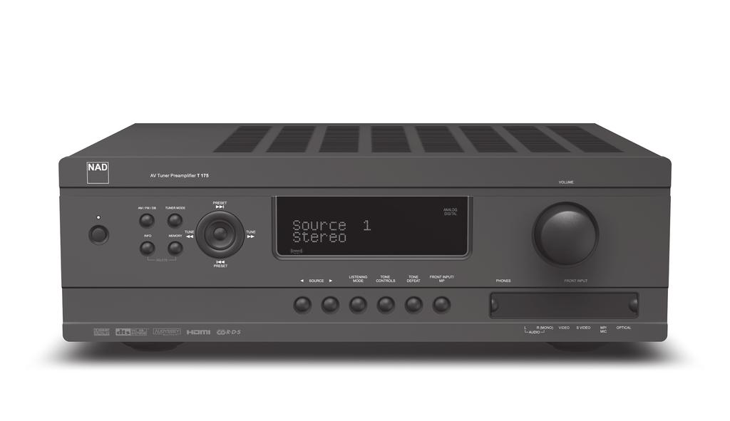 T 175 AV Tuner Preamplifier ENGLISH DEUTSCH NEDERLANDS SVENSKA РУССКИЙ ITALIANO ESPAÑOL FRANÇAIS Owner s Manual Manuel d