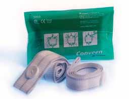 Tillbehör till urinuppsamlingspåsar Conveen fixeringsband Coloplast AB Conveen Fixeringsband består av kardborrfäste och resårband med knappar.