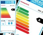 Det innebär att man uppnår en mycket hög temperaturverkningsgrad och en låg energiförbrukning.