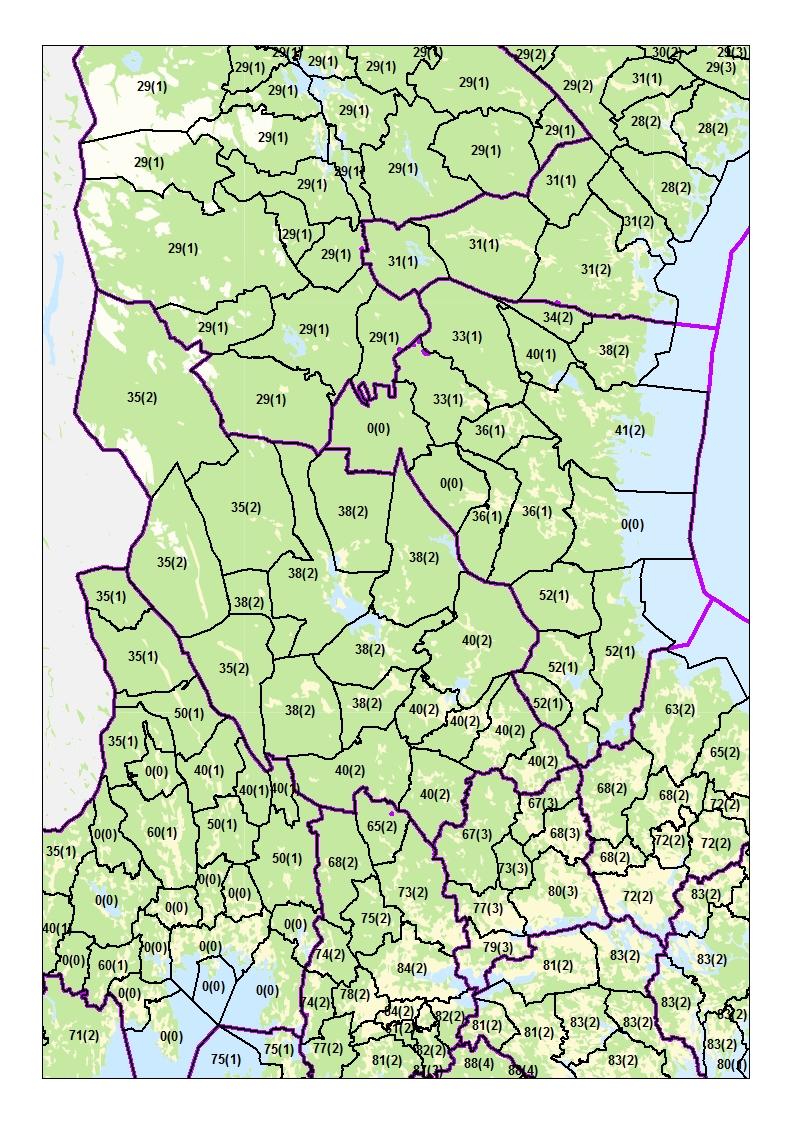 Län: Dalarna, Gävleborg. Skogsmark tusen kr/ha.