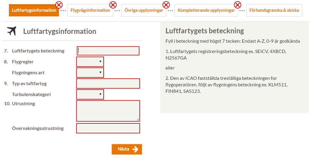 Handbok 2017-03-22 15.0 D-2016-059047 8(21) 4 ARBETA MED FÄRDPLANER För åtkomst till färdplanshantering krävs att man är inloggad.