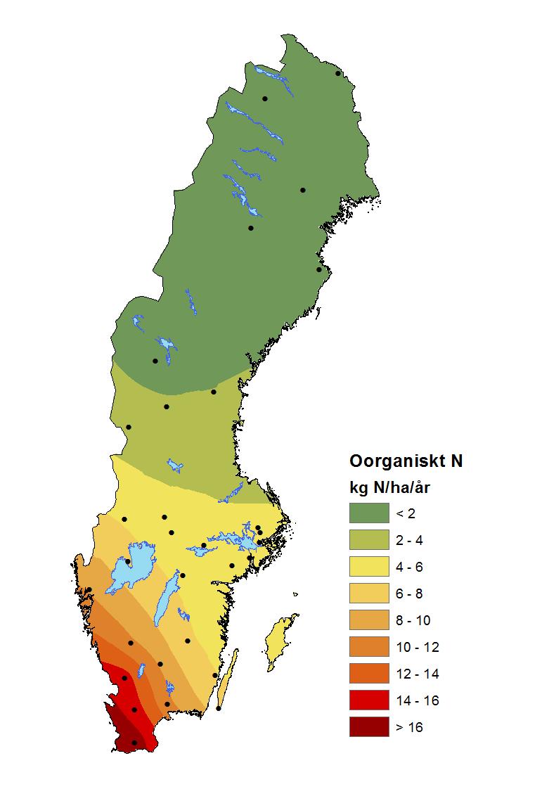 tidsperioder tyder dock på att kvävenedfallet inte har minskat i den utsträckning som man kan förvänta sig utifrån den rapporterande minskningen av Europas samlade kväveutsläpp.