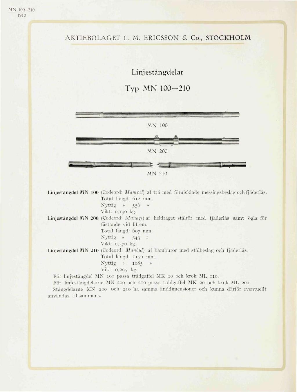 MN 100-210 AKTIEBOLAGET L. M. ERICSSON 6, Co.