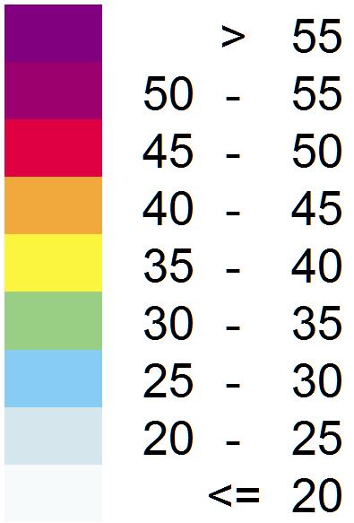 Tabell 1 - Naturvårdsverkets riktvärden för ljudnivå från industri/verksamhet, frifältsvärde Leq dag (06-18) Leq kväll (18-22) Leq natt (22-06) LFmax natt (22 06) Utgångspunkt för olägenhetsbedömning