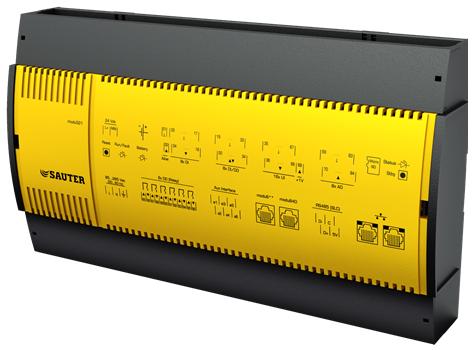 Del av SAUTER EY-modulo familj av system Kompakt DUC/PLC (automationsstation) 46 in- och utgångar Reglering, styrning, övervakning och optimering av system, t.ex.