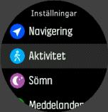 Tryck på den övre högra knappen tills du ser ikonen för inställningar. Tryck sedan på mittknappen för att öppna menyn för inställningar. 2.