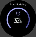 3.24. Återhämtning Återhämtningstiden är en uppskattning av hur många timmar kroppen behöver för att återhämta sig efter träning.