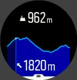 Genvägarna ger dig snabb tillgång till navigeringsåtgärder som att spara din aktuella position eller välja en annan rutt för navigering. Alla sportlägen med GPS har även ett ruttvalsalternativ. Se 3.