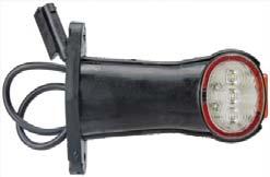 9-36 V. ADR-godkänd. 840077 Baklampa/Position/Sidomark. LED Vänster Baklampa/Positionsljus/Sidomarkering på gummiarm.