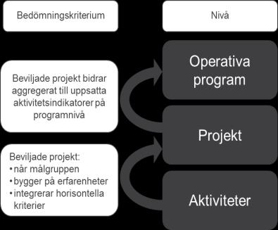 Figur 6 Förutom att beviljade projekt bör ligga i linje med de särskilda målen måste de även implementeras på ett sätt som säkerställer att de har förmåga att bidra till dessa och valda