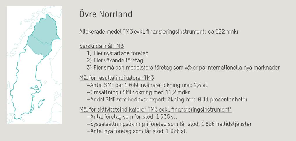 geografisk yta, en demografisk utveckling med ett omfattande generationsskifte inom näringslivet, en ensidig och därmed sårbar näringslivsstruktur liksom att unga, kvinnor och utrikesfödda driver